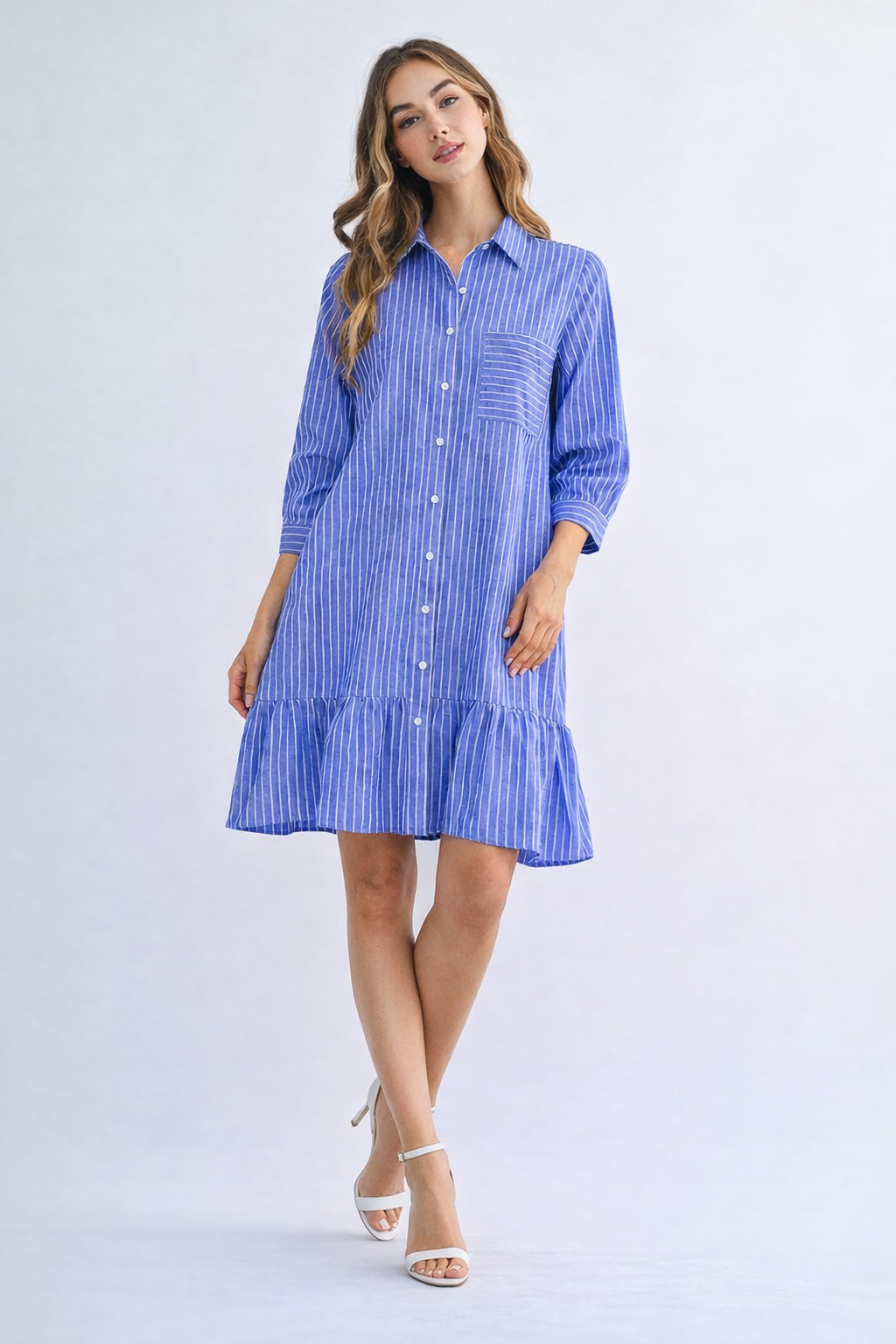 Jaelynn Cotton Pinstripe Dress
