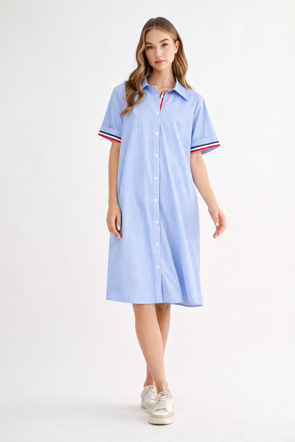 Jordan Woven Cotton Dress with Stripes