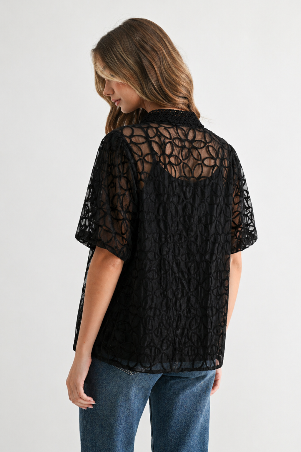 Jarytzy Sheer Chiffon Top with Inside Tank