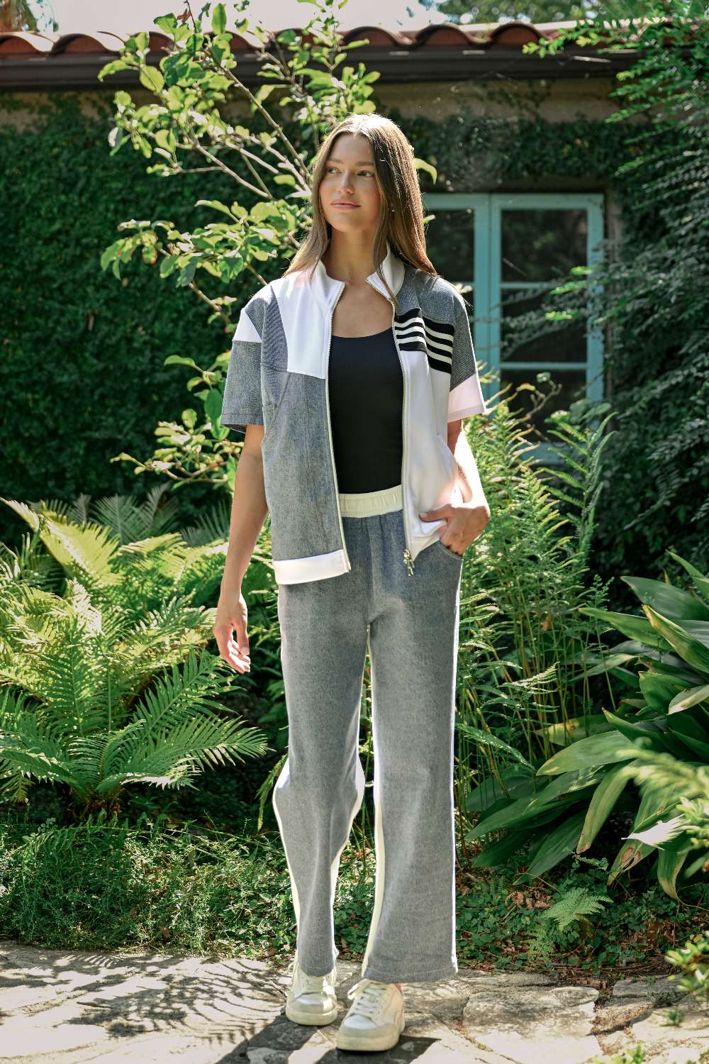 Deborah Top With Denim Contrast