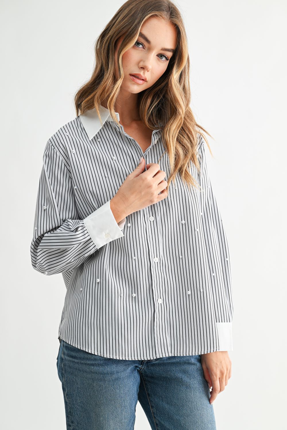 Jullian Top with Pearls