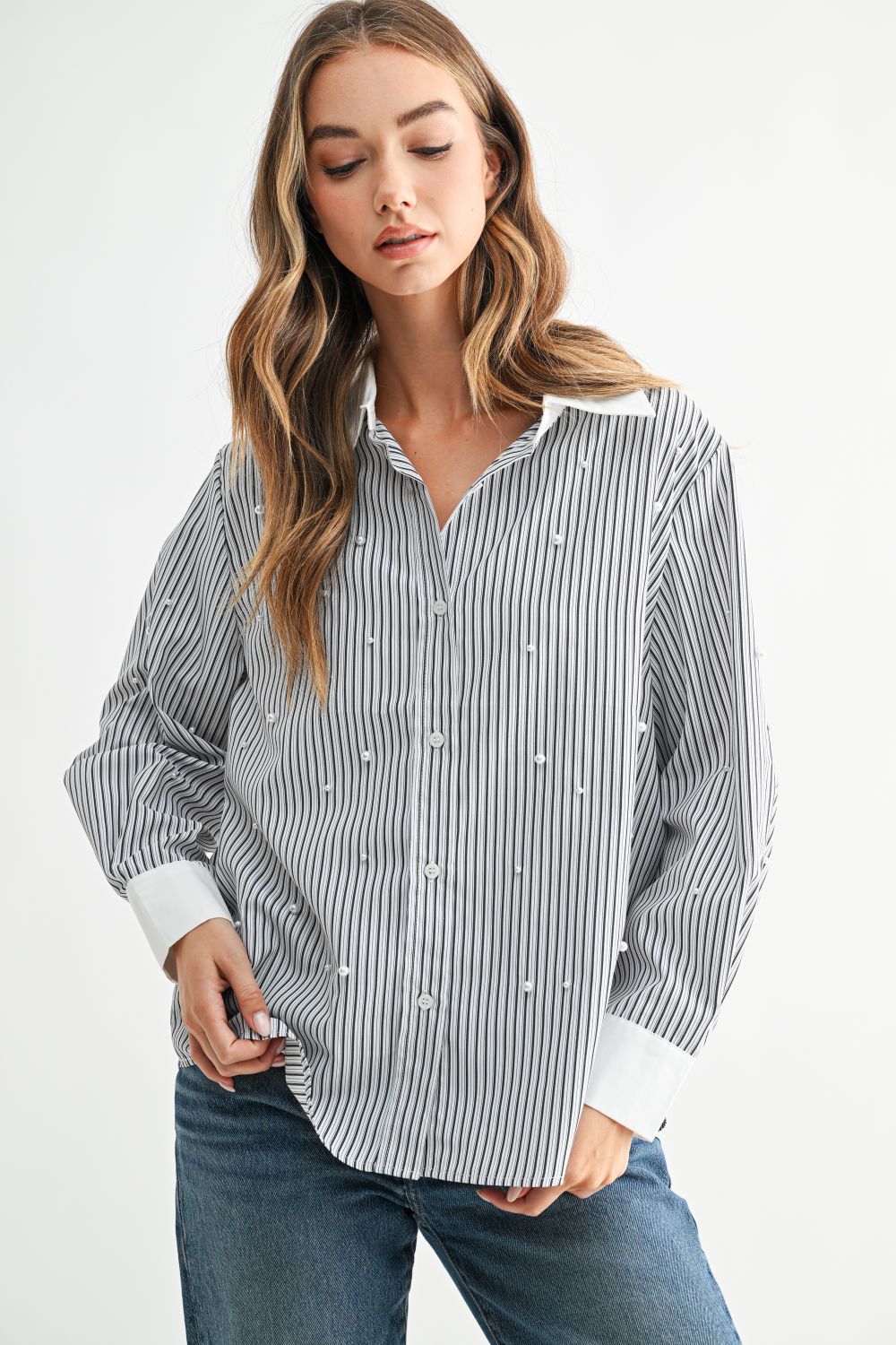 Jullian Top with Pearls