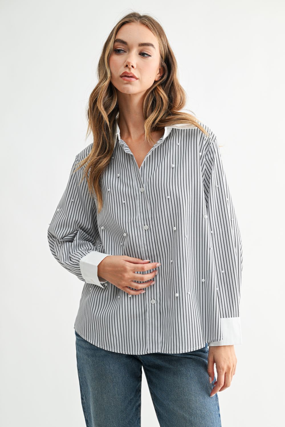 Jullian Top with Pearls