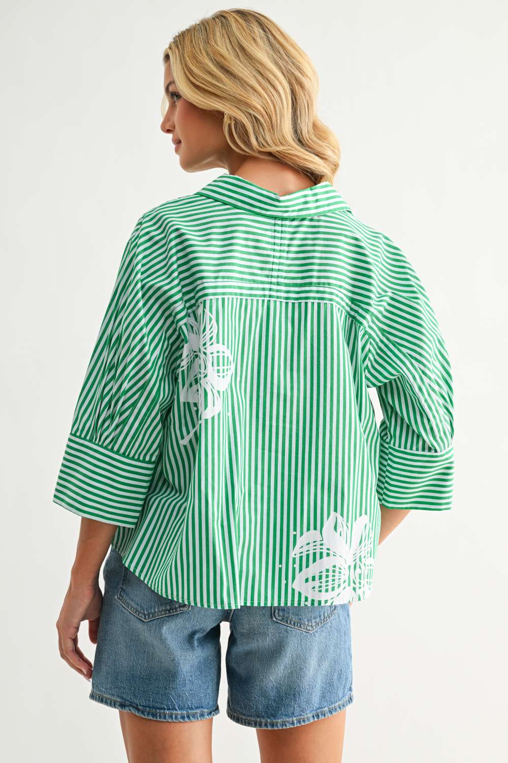 Janice Top with Stripes & Flower Print