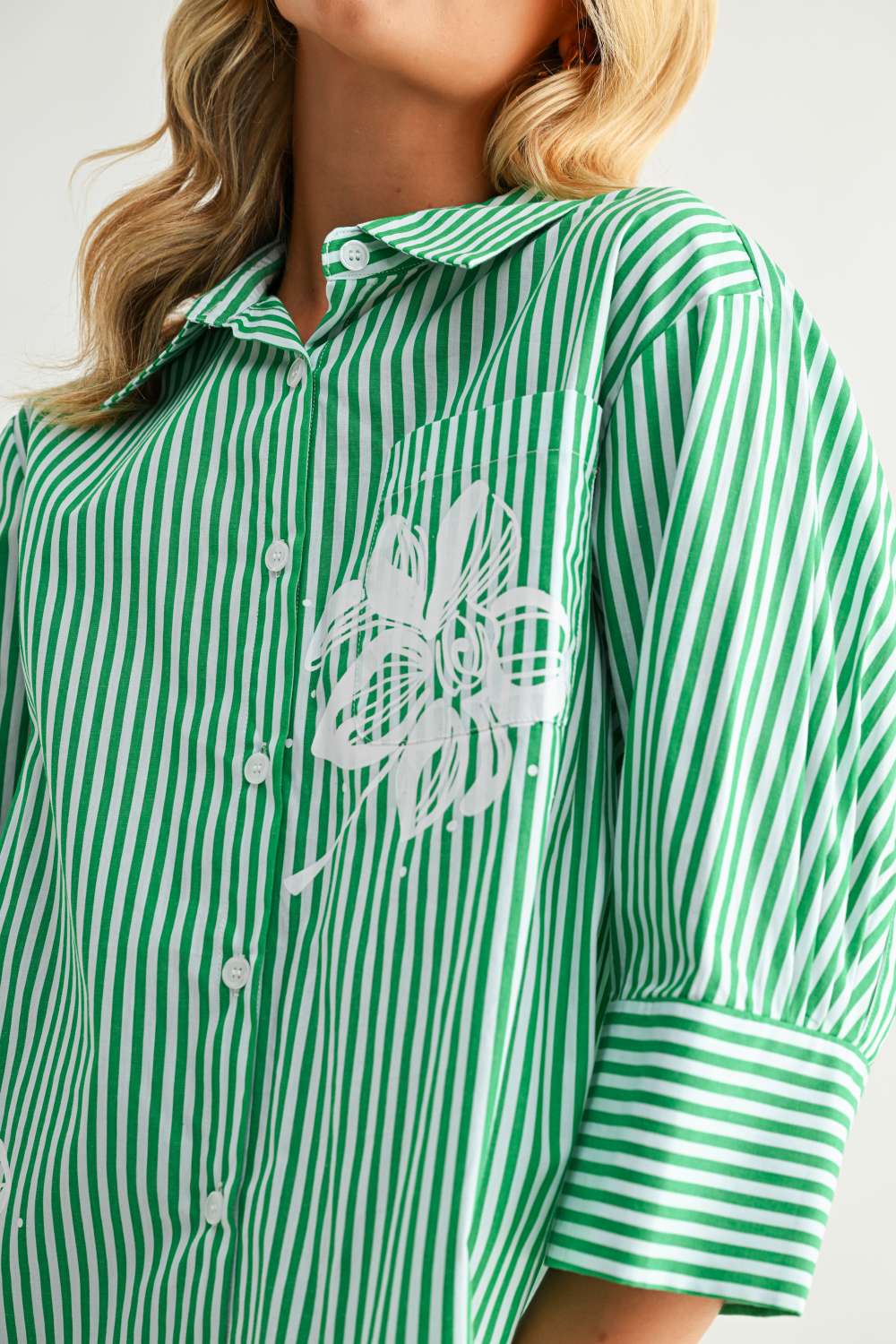 Janice Top with Stripes & Flower Print