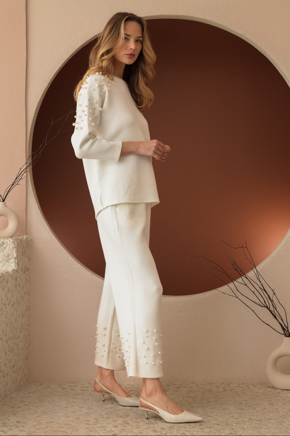 Faith French Scuba Pearl Pant