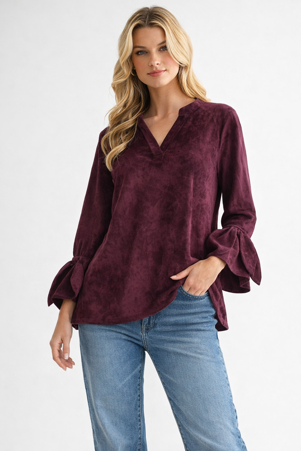 Abia Stretch Suede Top