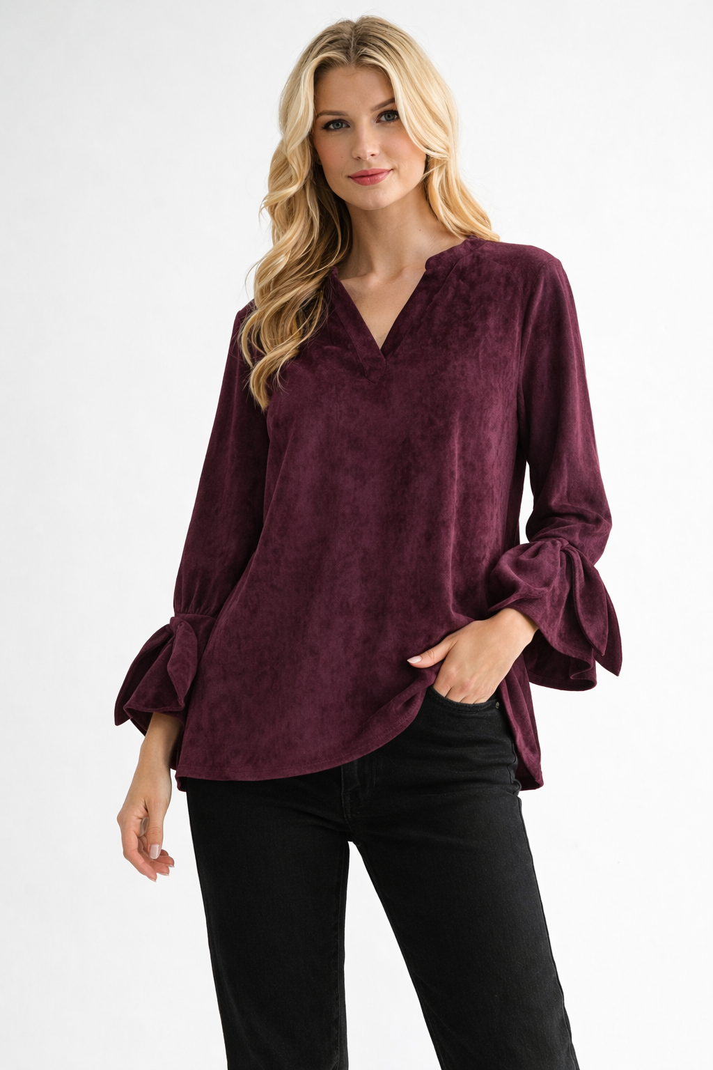 Abia Stretch Suede Top