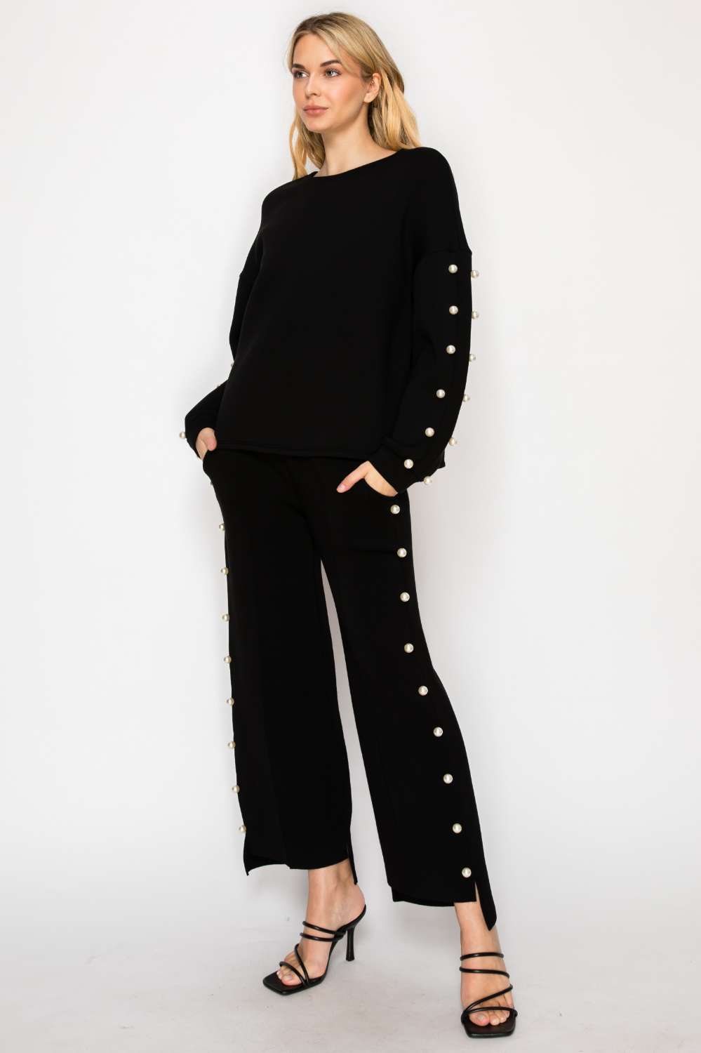 Katri Stretch French Scuba Pearl Top