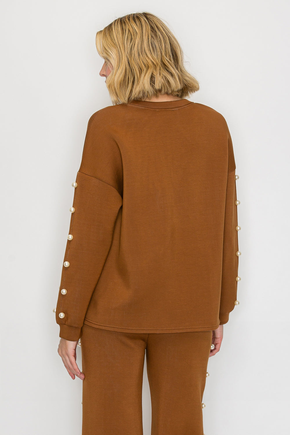 Katri Stretch French Scuba Pearl Top