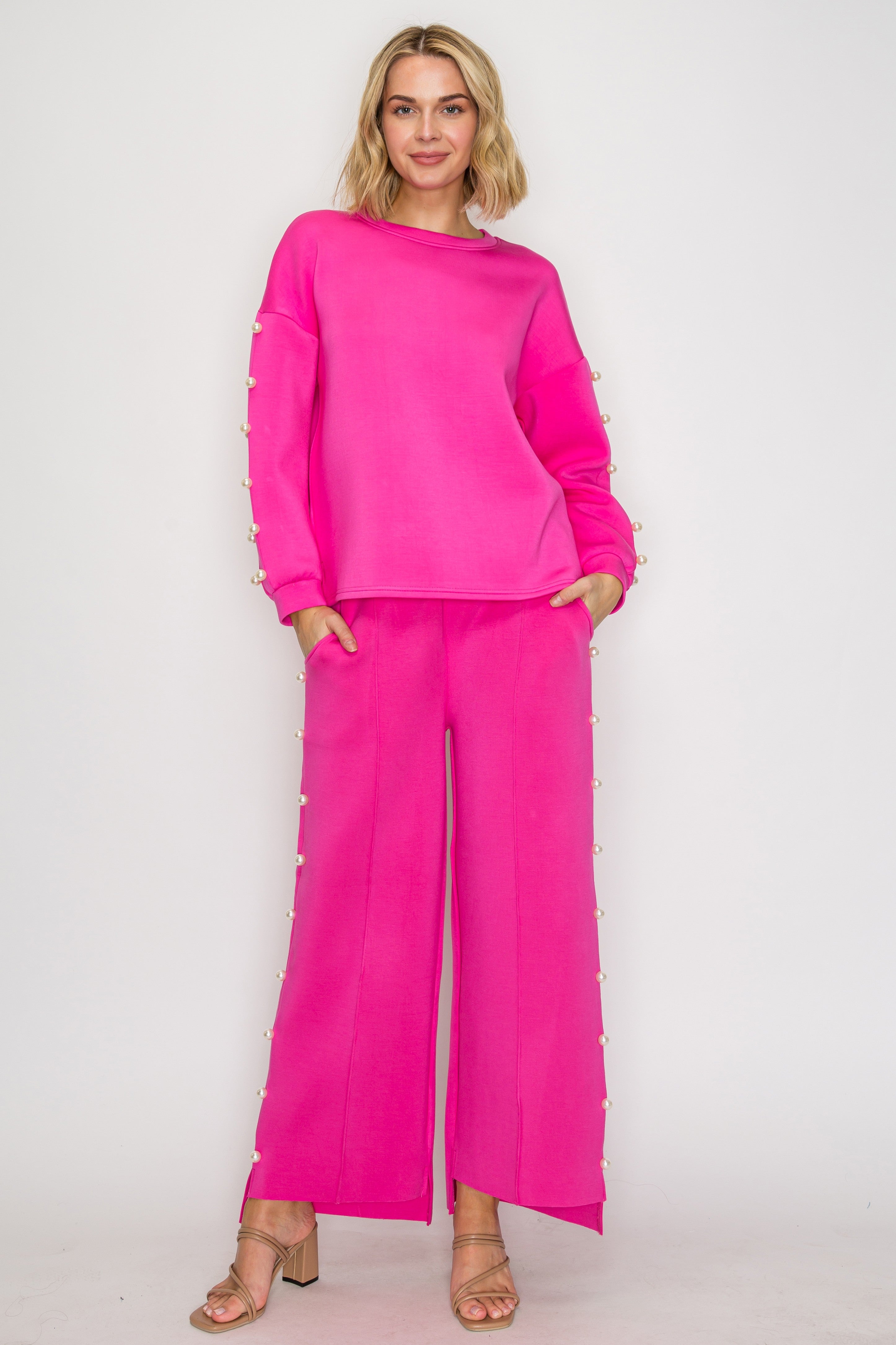 Katri Stretch French Scuba Pearl Top