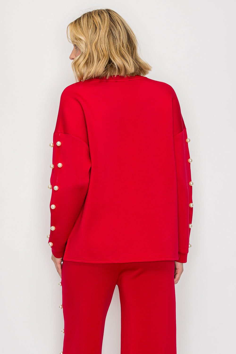 Katri Stretch French Scuba Pearl Top