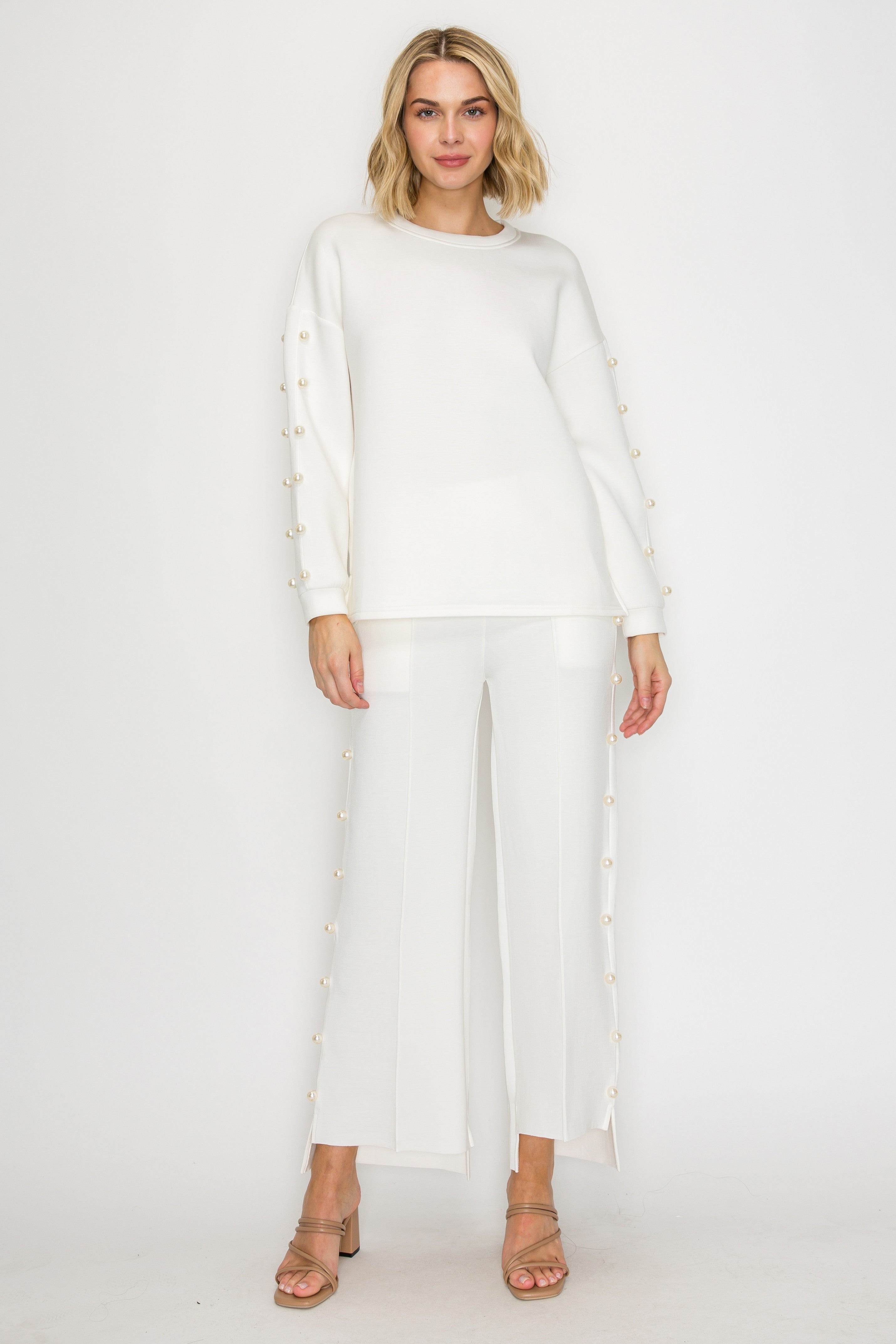 Katri Stretch French Scuba Pearl Top