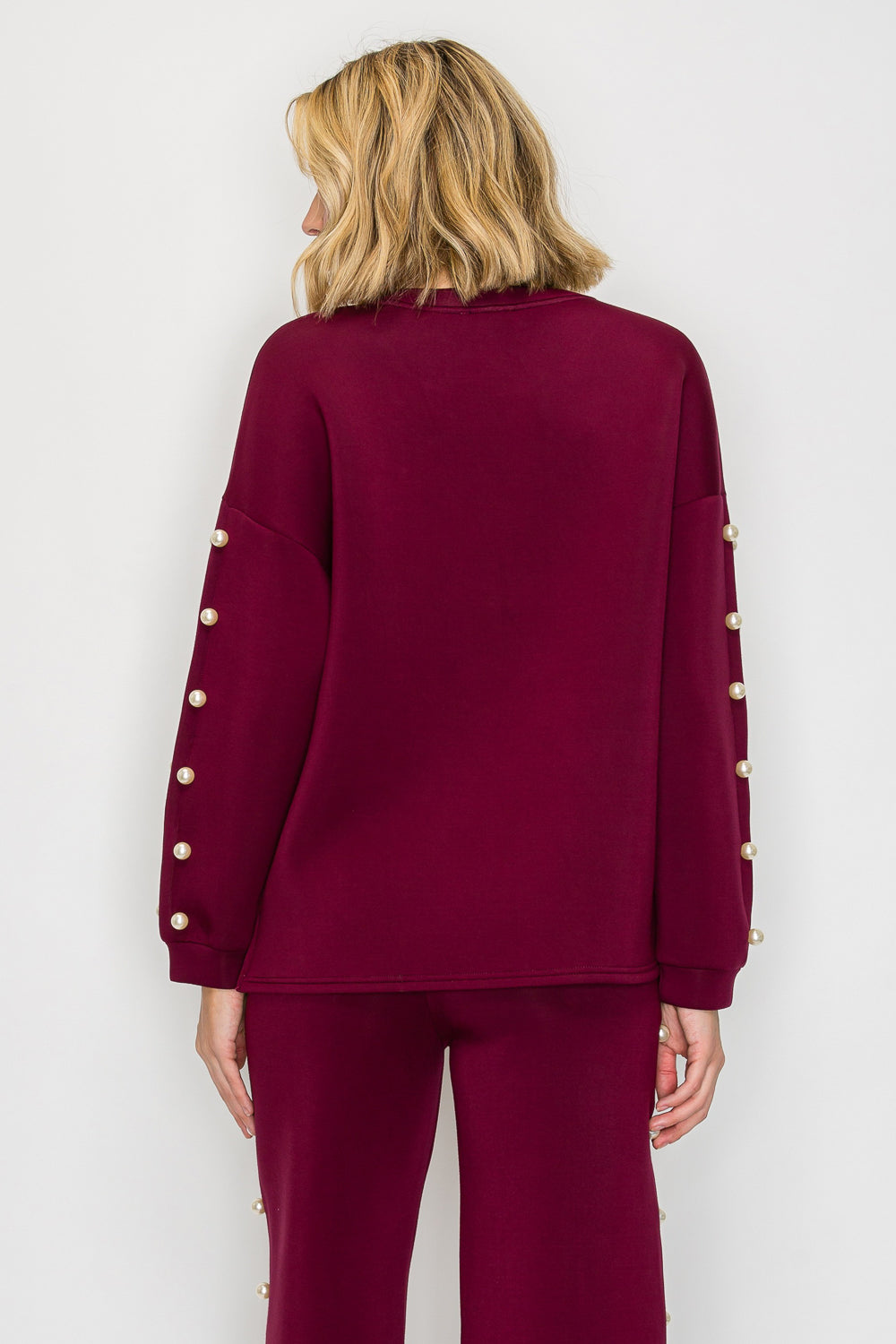 Katri Stretch French Scuba Pearl Top