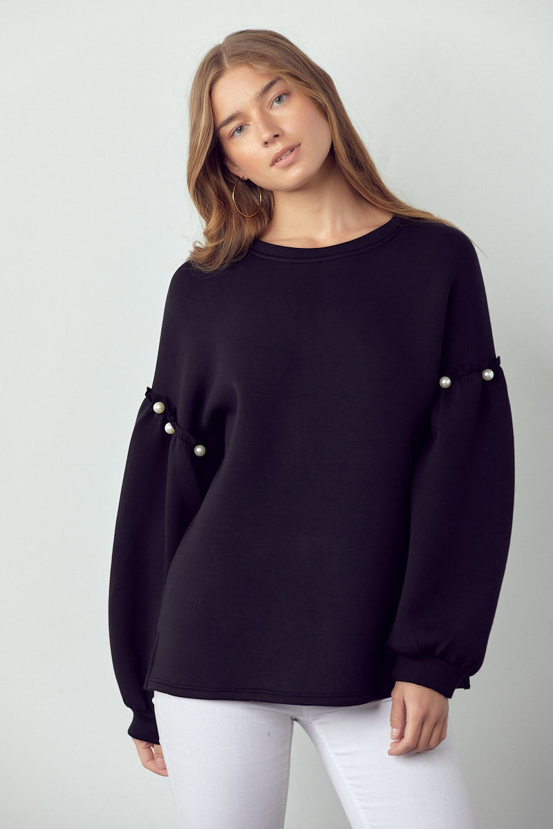 Keda Stretch French Scuba Pearl Top