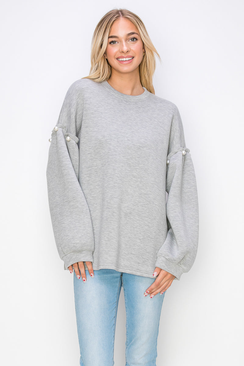 Keda Stretch French Scuba Pearl Top