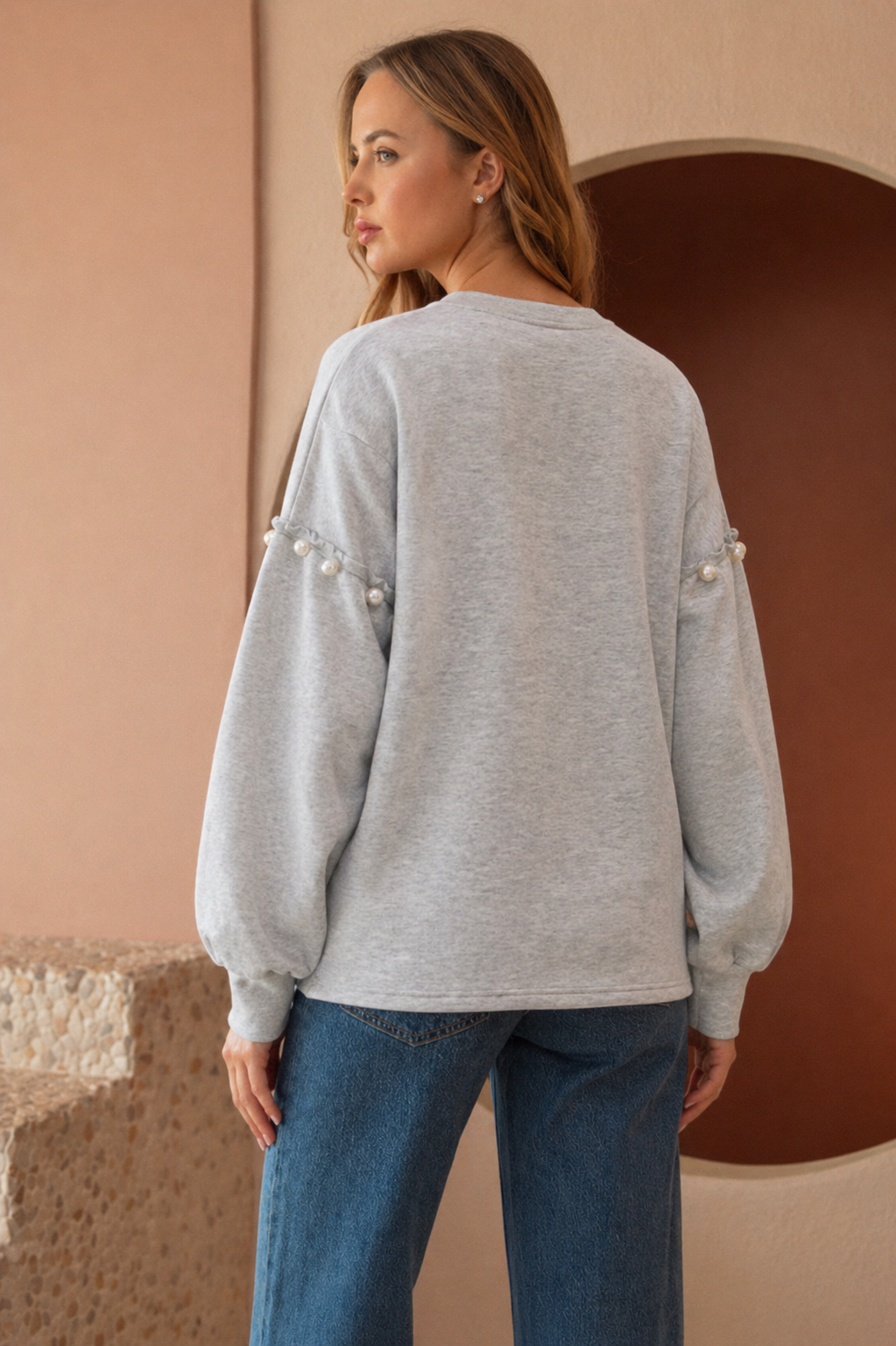 Keda Stretch French Scuba Pearl Top