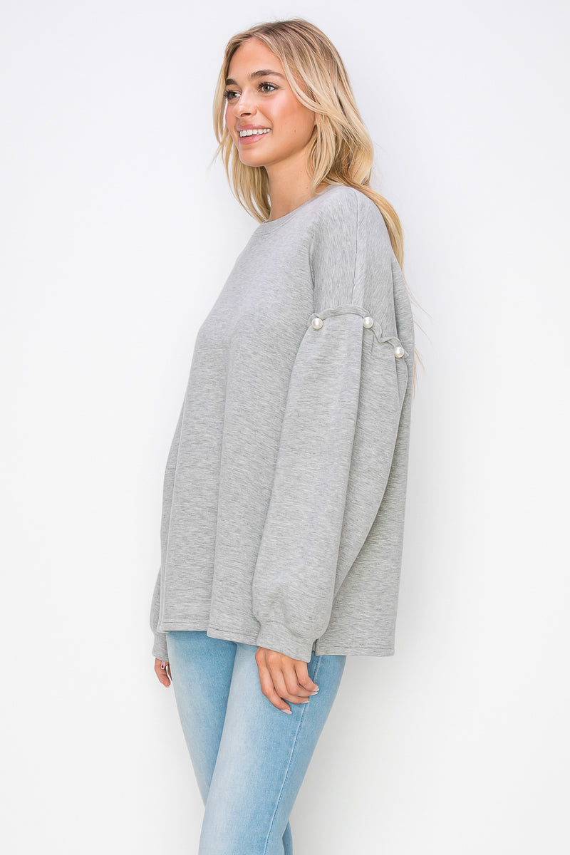 Keda Stretch French Scuba Pearl Top