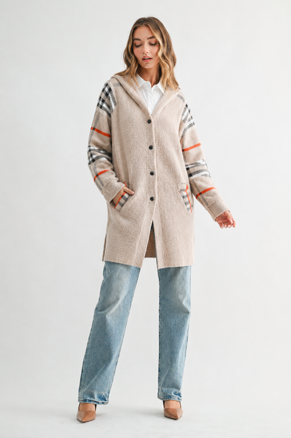Sonnai Sweater Brushed Knitted Coat