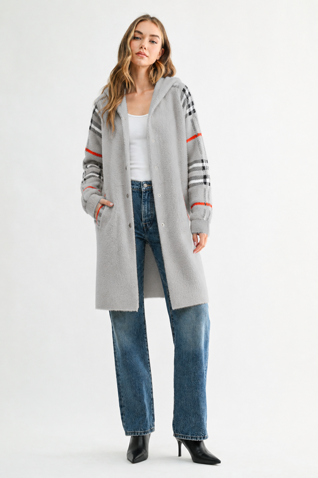 Sonnai Sweater Brushed Knitted Coat