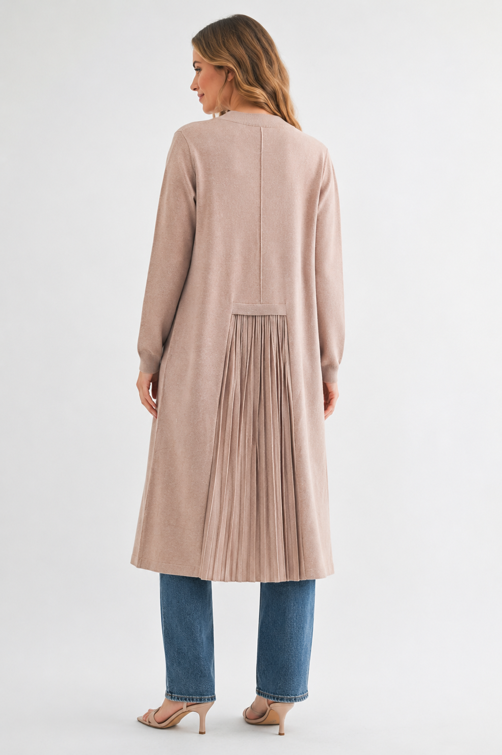 Sandy Sweater Knitted Cardigan with Pleating