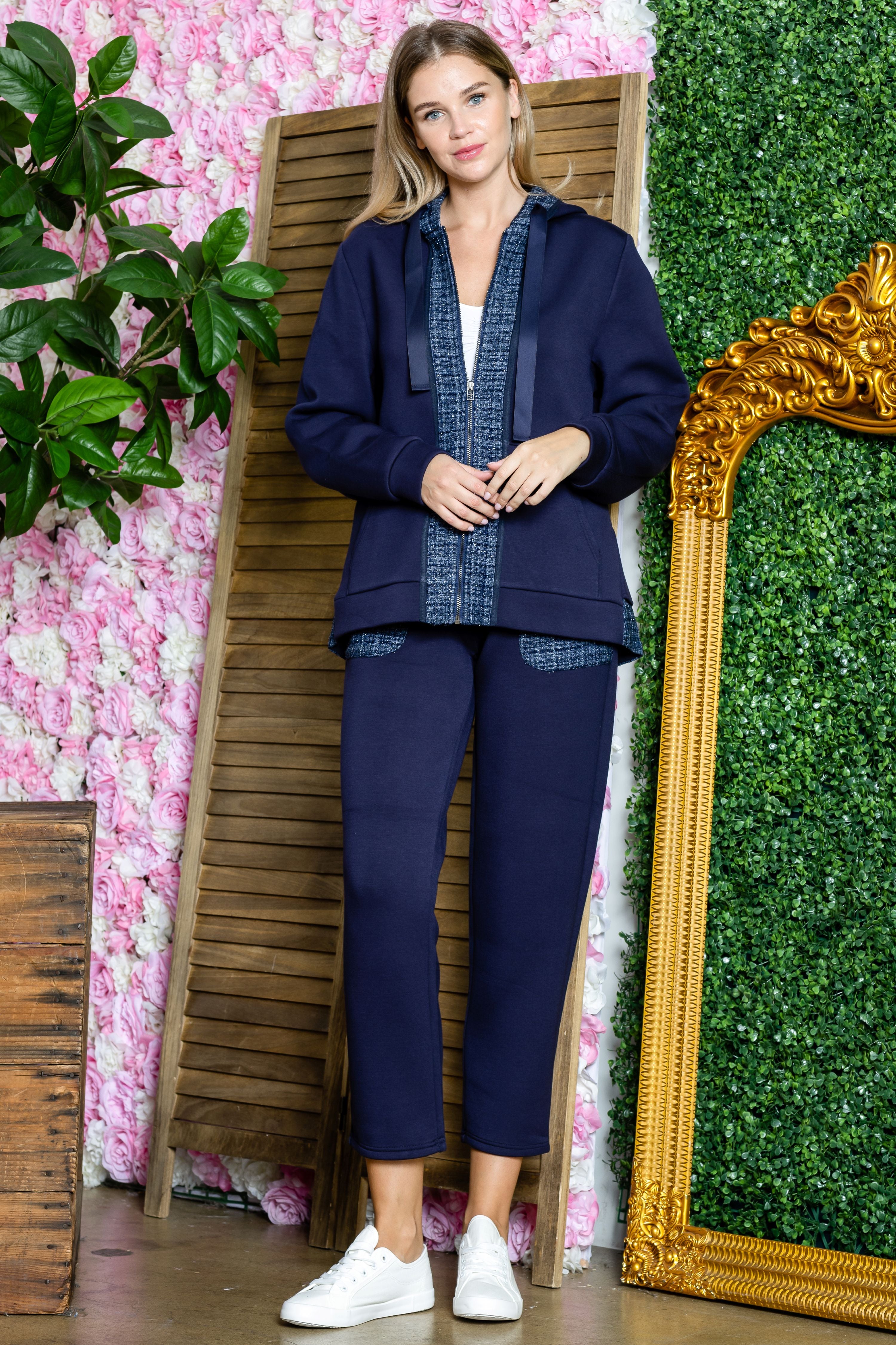 Ferne French Scuba Pant with Tweed