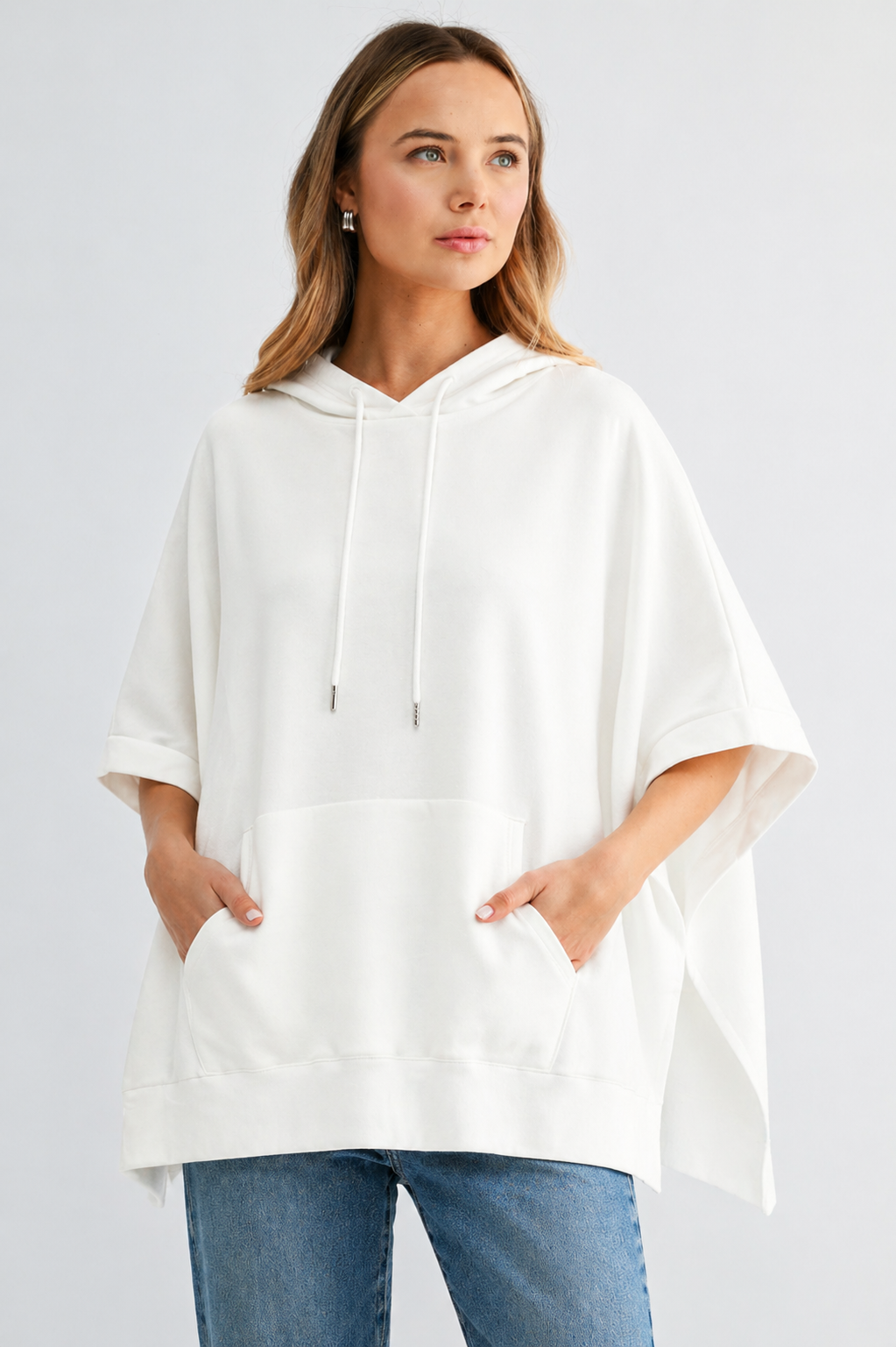 Fleta French Scuba Poncho with Hoodie