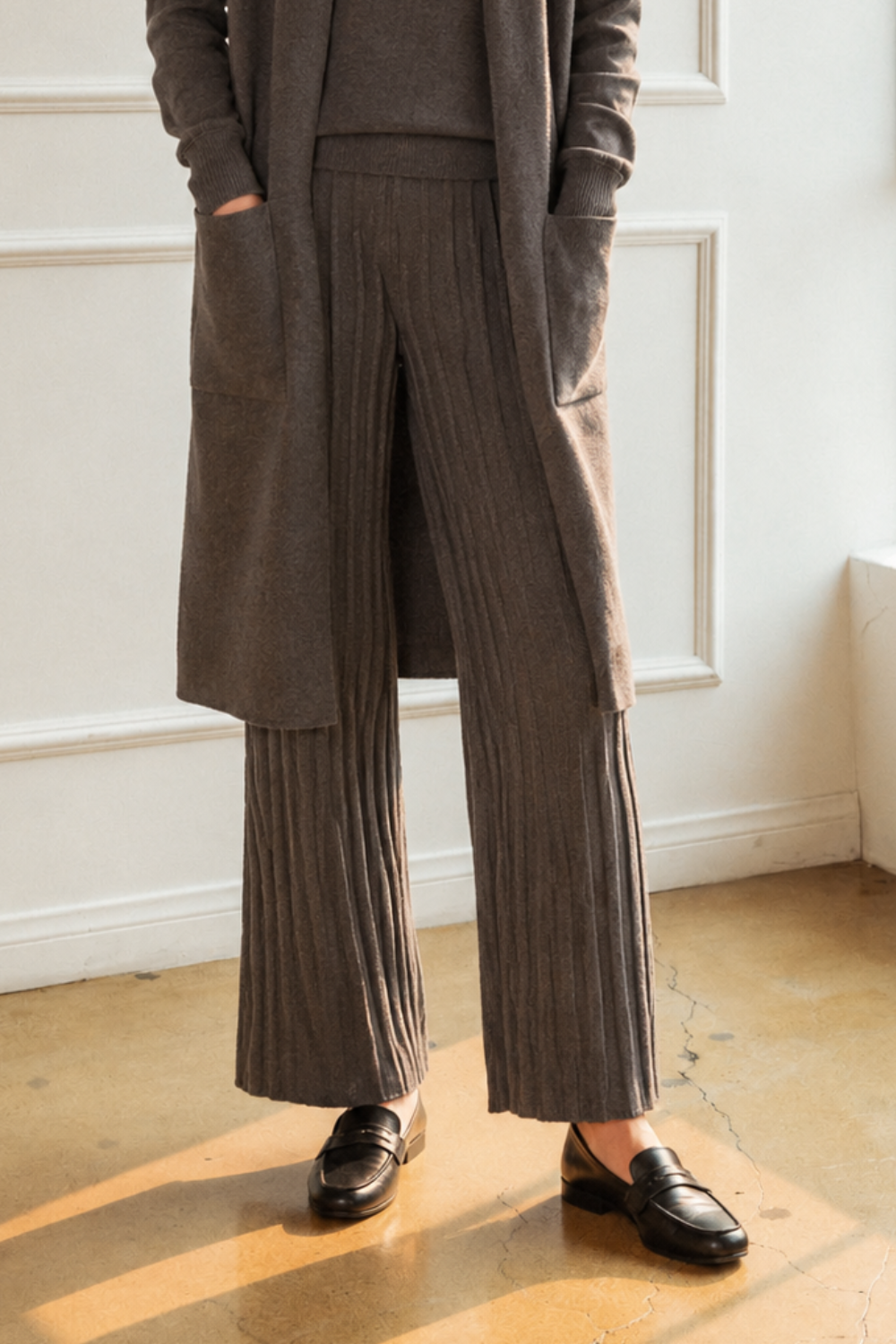 Selie Stretch Knitted Ribbed Pant