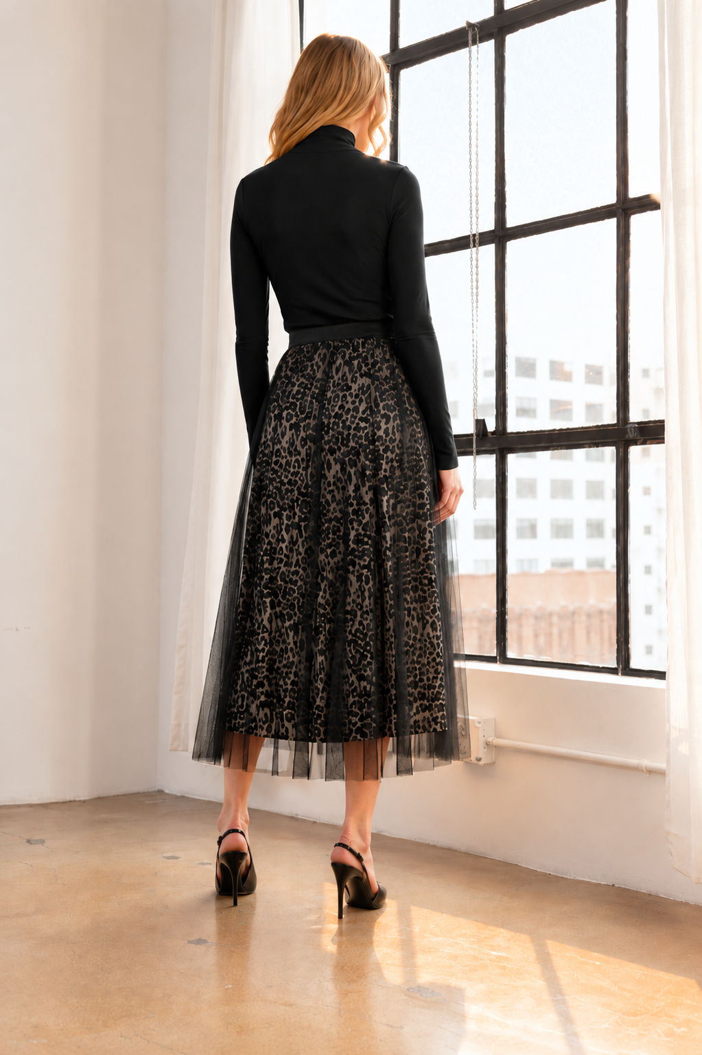 Winnai Chiffon Pleated Skirt