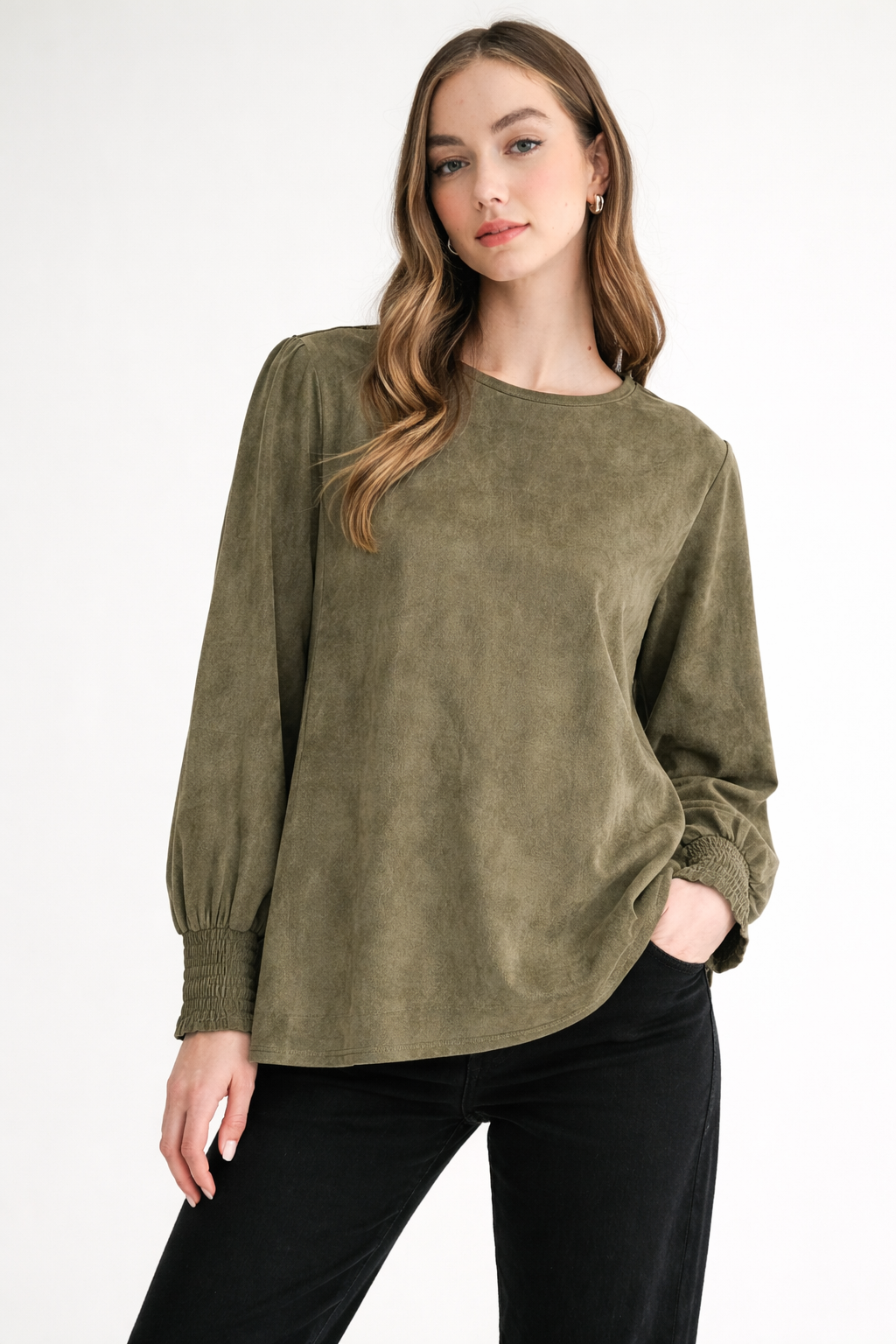 Alora Stretch Suede Top
