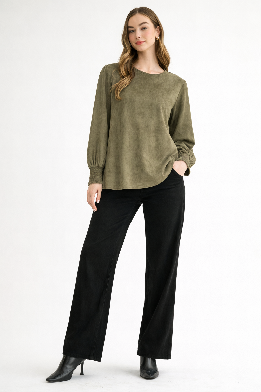 Alora Stretch Suede Top