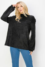Load image into Gallery viewer, Allie Suede Top with Ribbed Knit