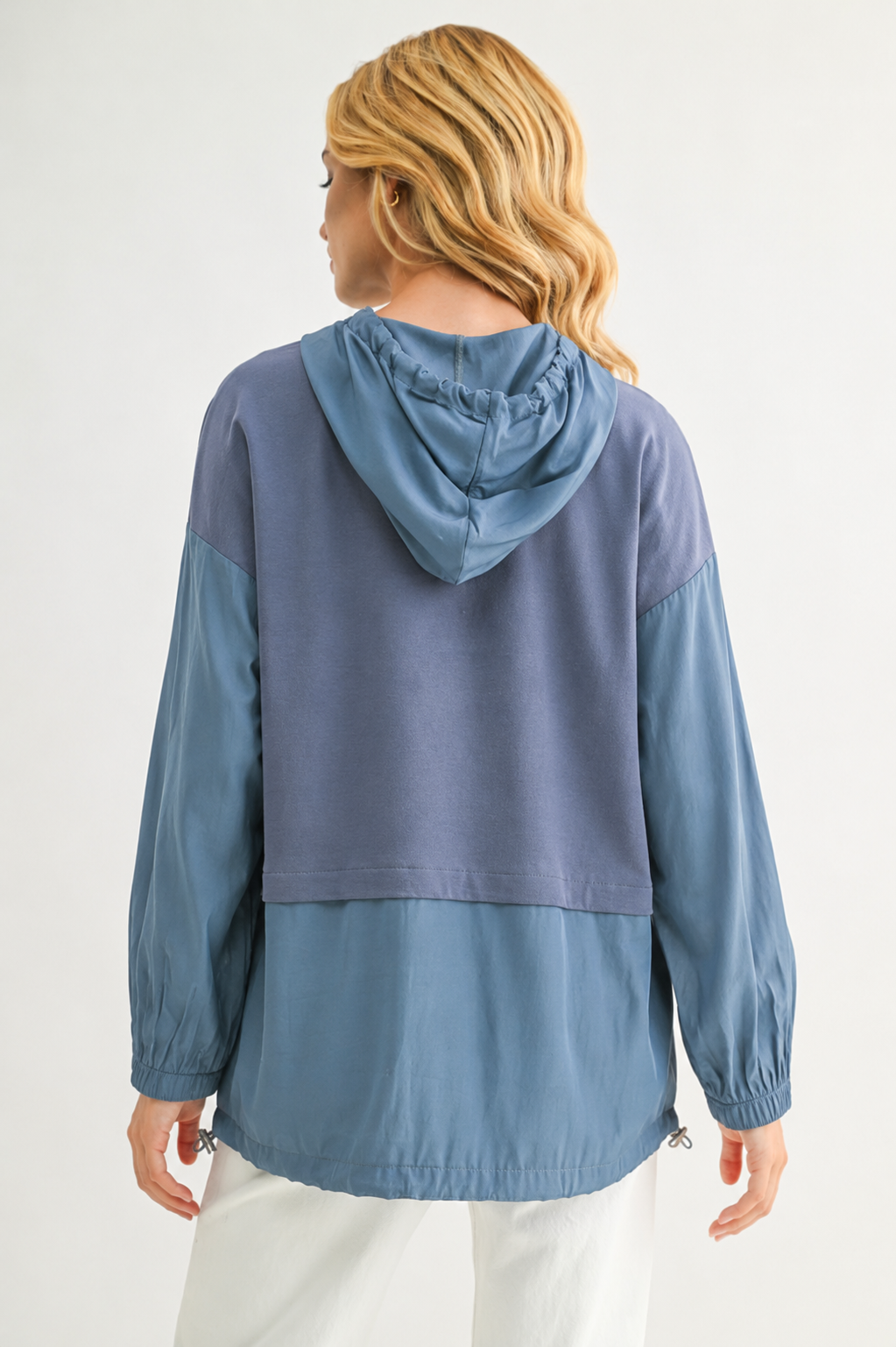 Reinna Stretch Pointe Knit Top with Hoodie