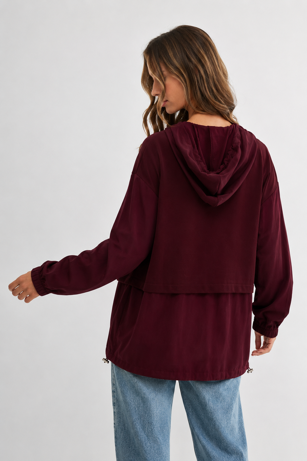 Reinna Stretch Pointe Knit Top with Hoodie