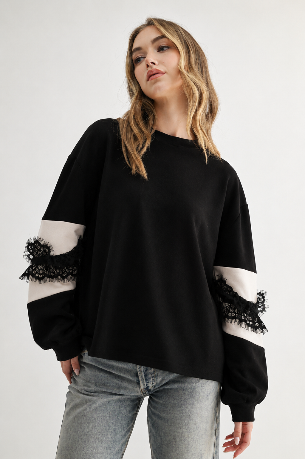 Alisa Stretch Pointe Knit with Lace