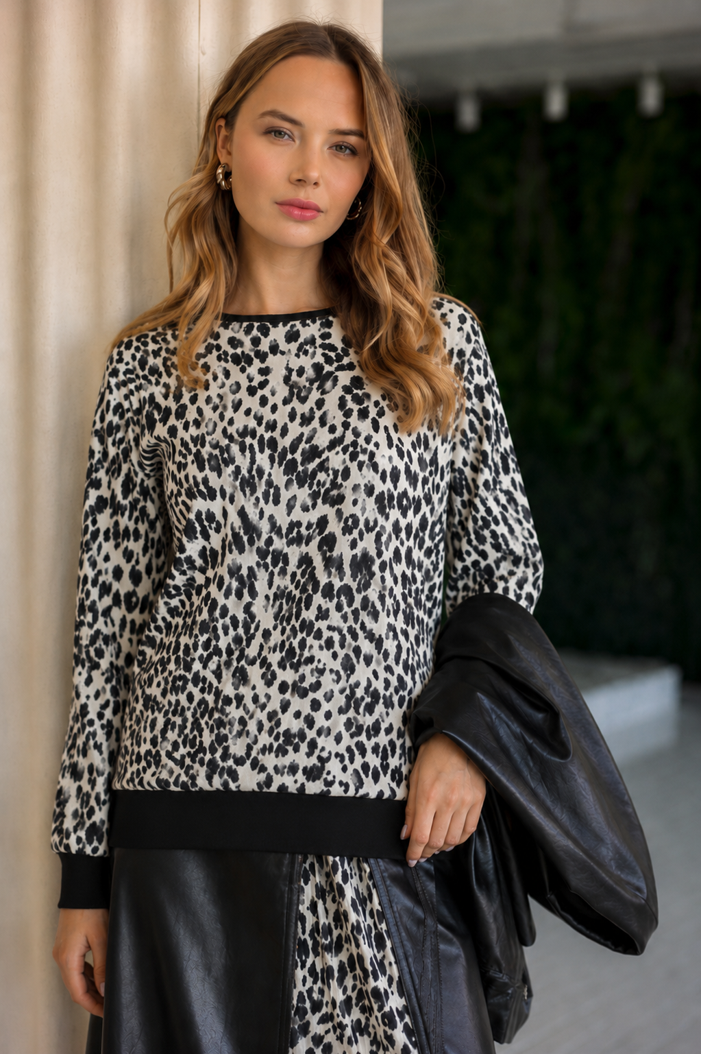 Wren Woven Animal Print Top