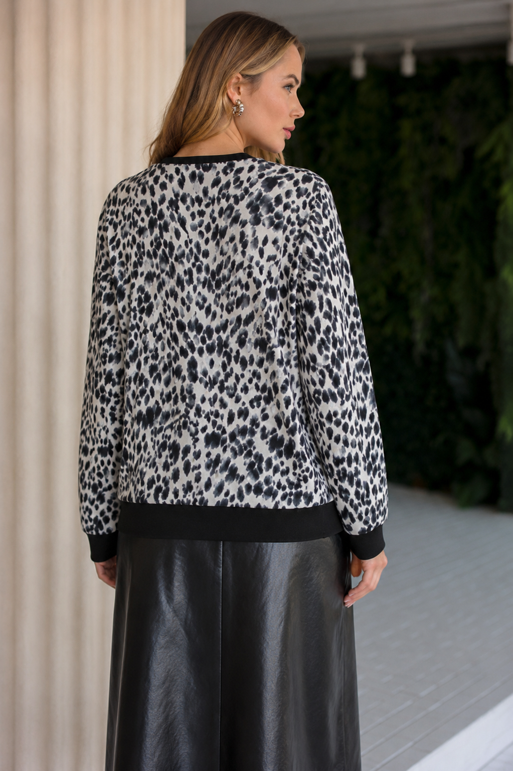 Wren Woven Animal Print Top