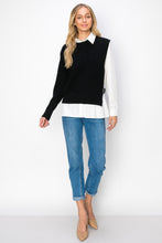 Load image into Gallery viewer, Wyatt Cotton Pleated Shirt with Knitted Sweater