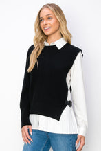 Load image into Gallery viewer, Wyatt Cotton Pleated Shirt with Knitted Sweater