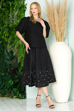 Load image into Gallery viewer, Willis Textured Skirt with Pearls