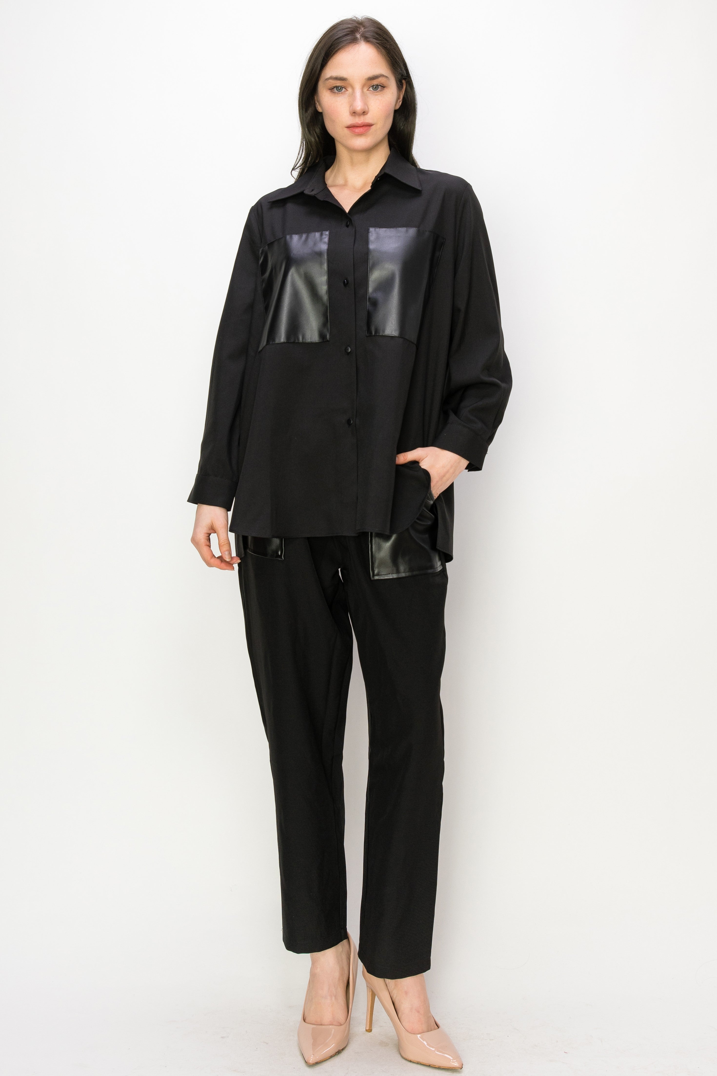 Willa Shirt with Leather Patches