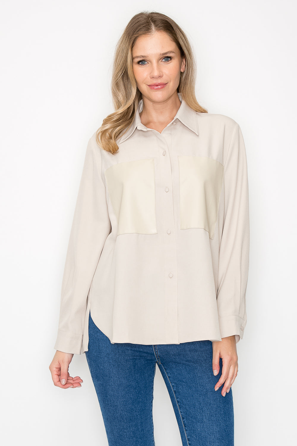 Willa Shirt with Leather Patches Joh Apparel