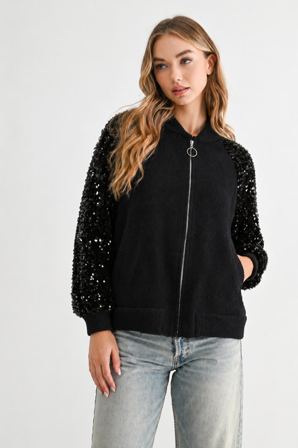 Jeanette Knitted Jacket with Sequin