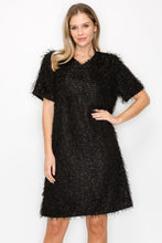 Load image into Gallery viewer, Winna Sparkling Feathered Eyelash Dress