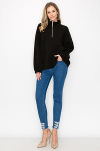 Fatima Half-Zip Pullover Top