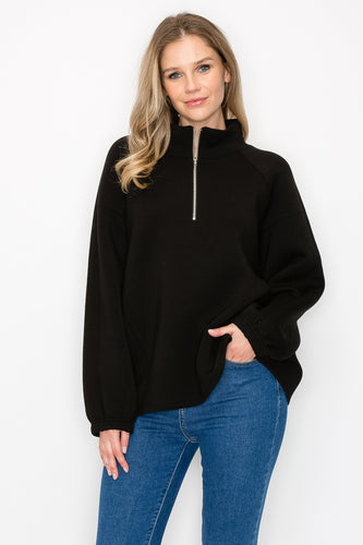 Fatima Half-Zip Pullover Top