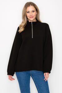 Fatima Half-Zip Pullover Top