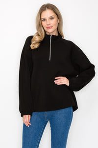 Fatima Half-Zip Pullover Top