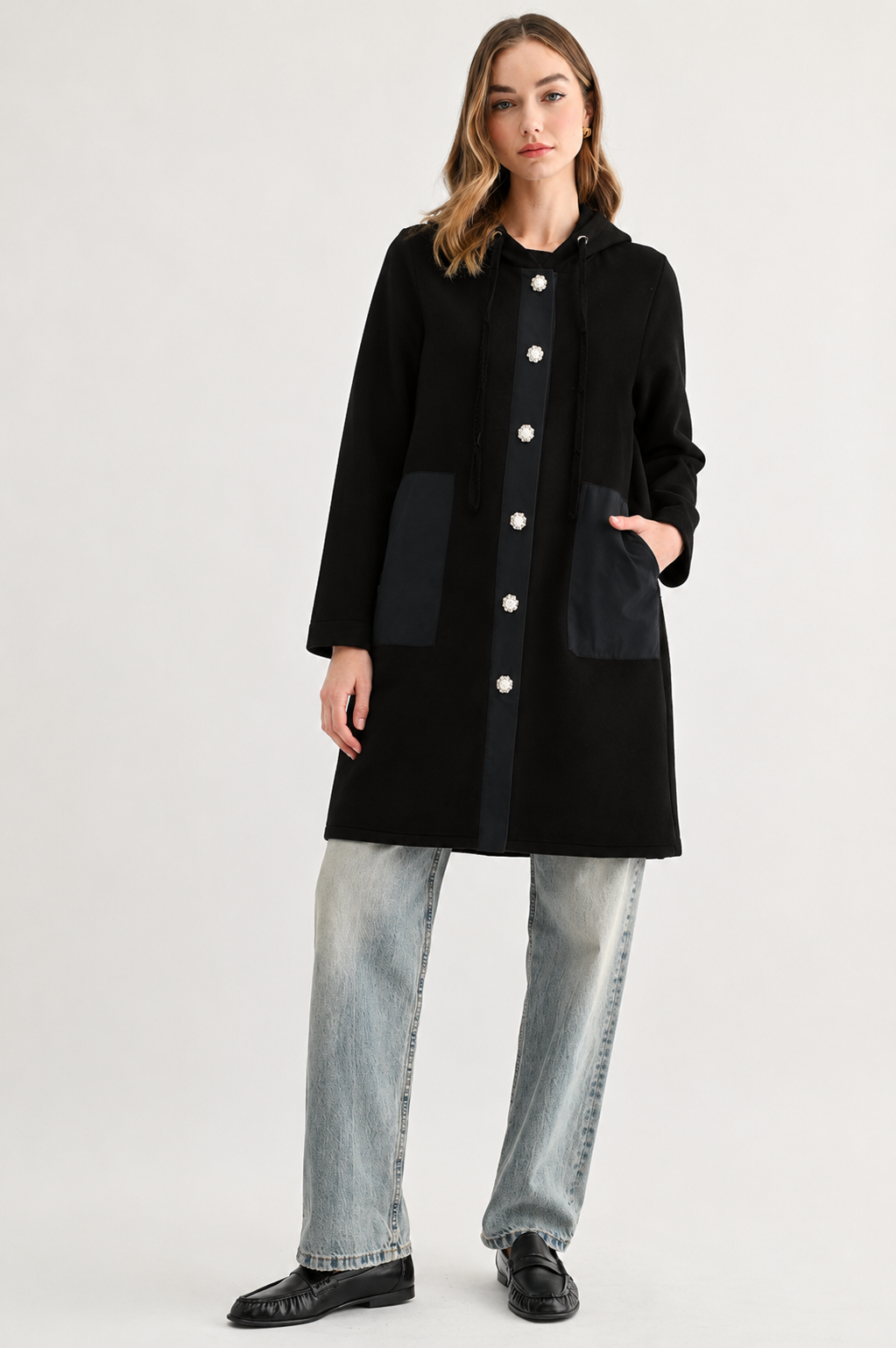 Francesca Stretch French Scuba Jacket with Studs
