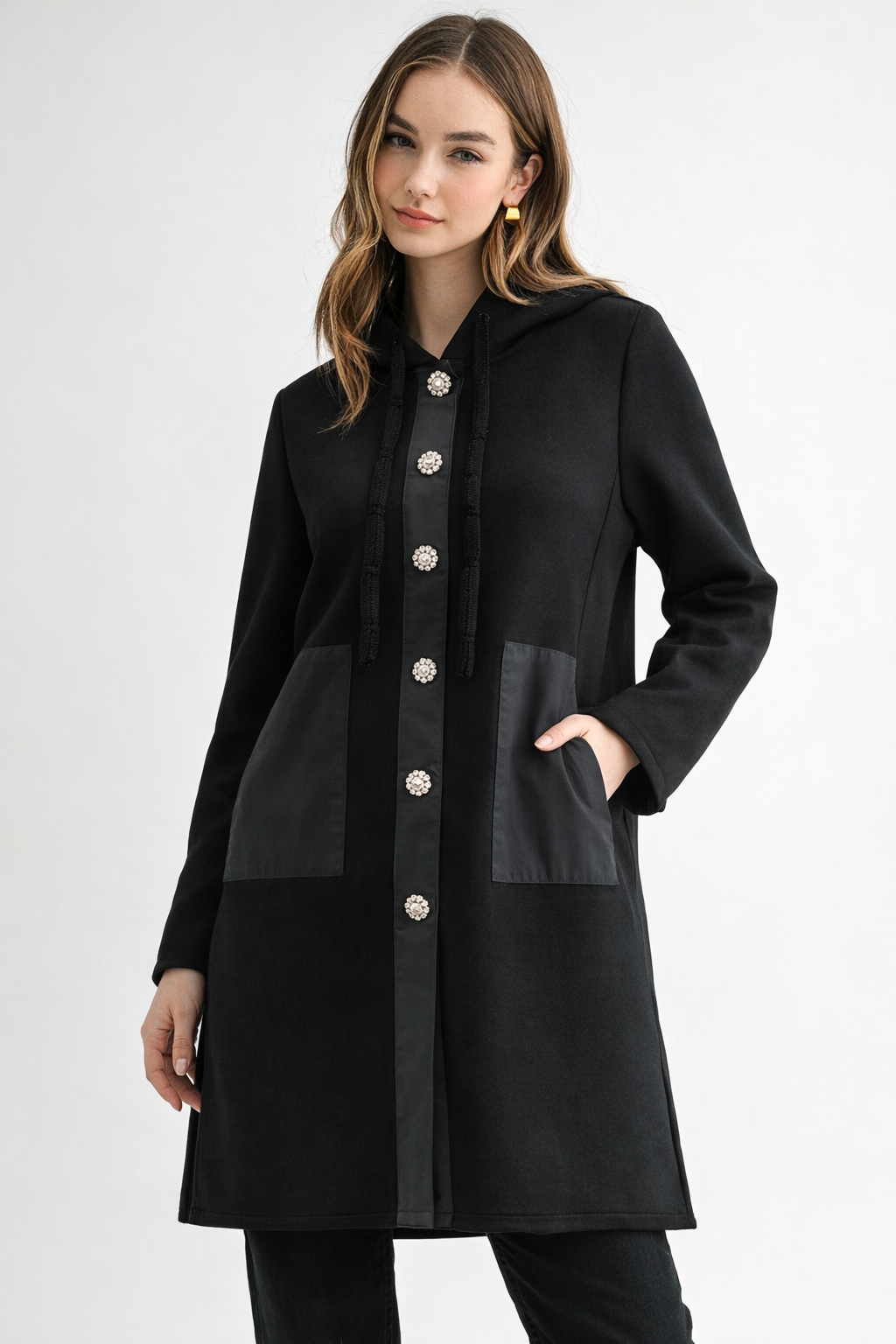 Francesca Stretch French Scuba Jacket with Studs